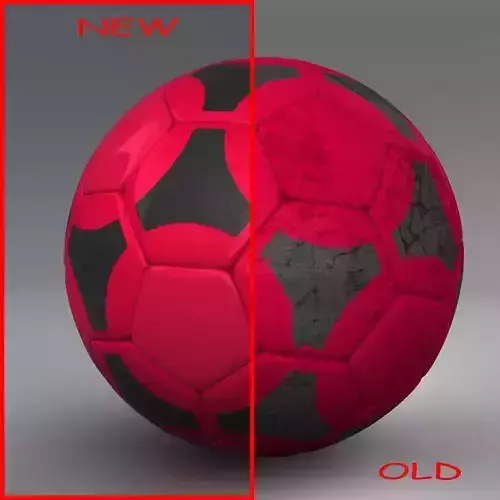 Soccerball red black