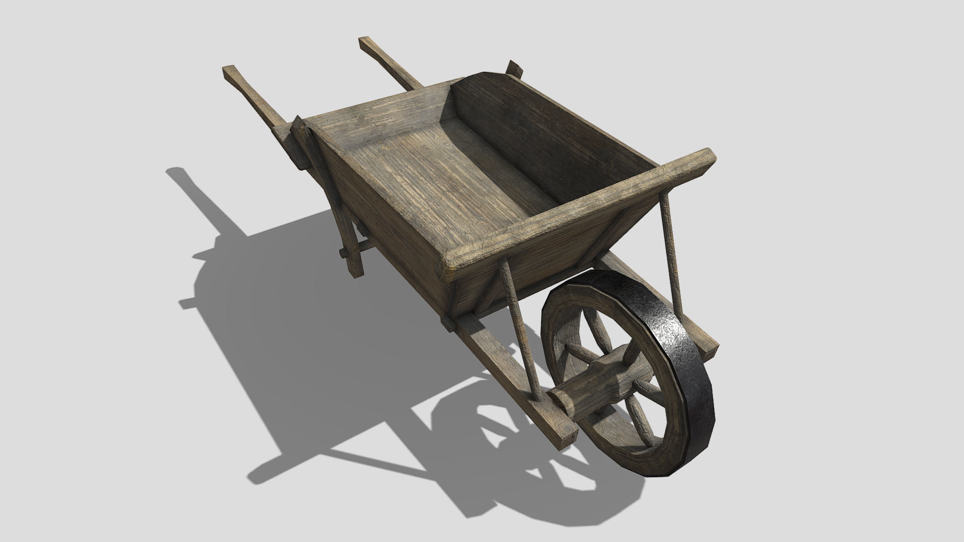 Wheel barrow Low-poly 3D model_2