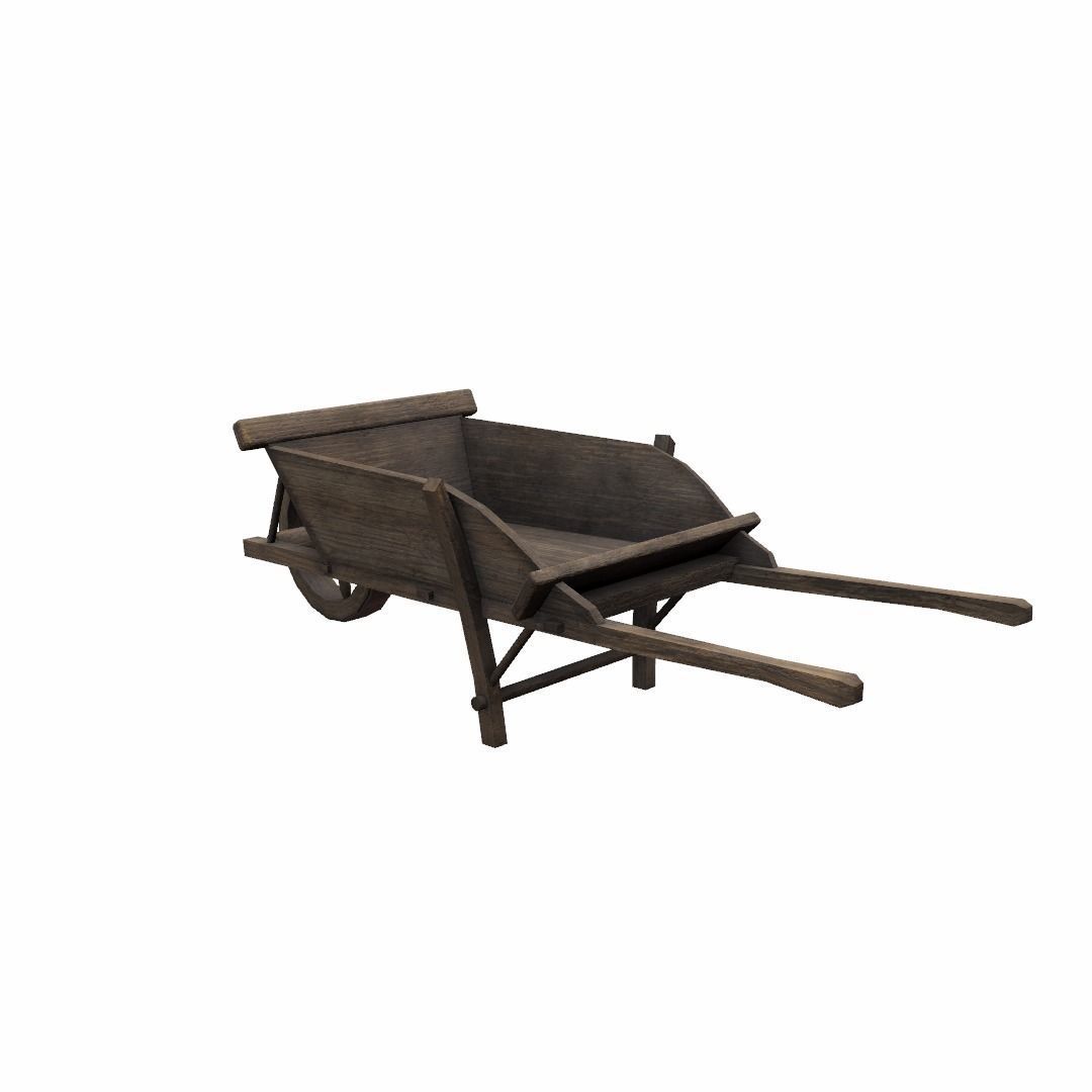 Wheel barrow Low-poly 3D model_5