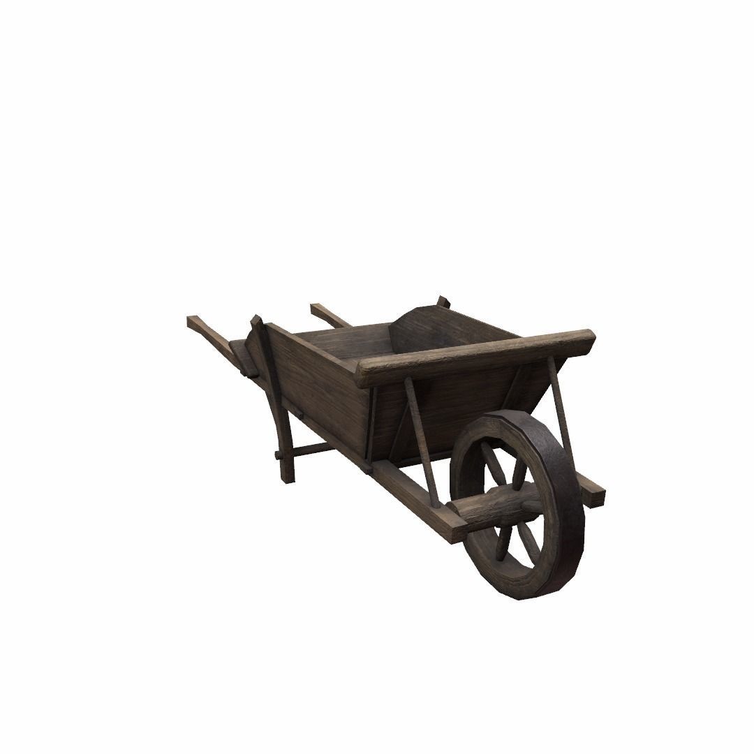Wheel barrow Low-poly 3D model_11