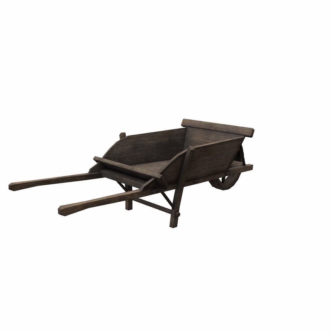 Wheel barrow Low-poly 3D model_12