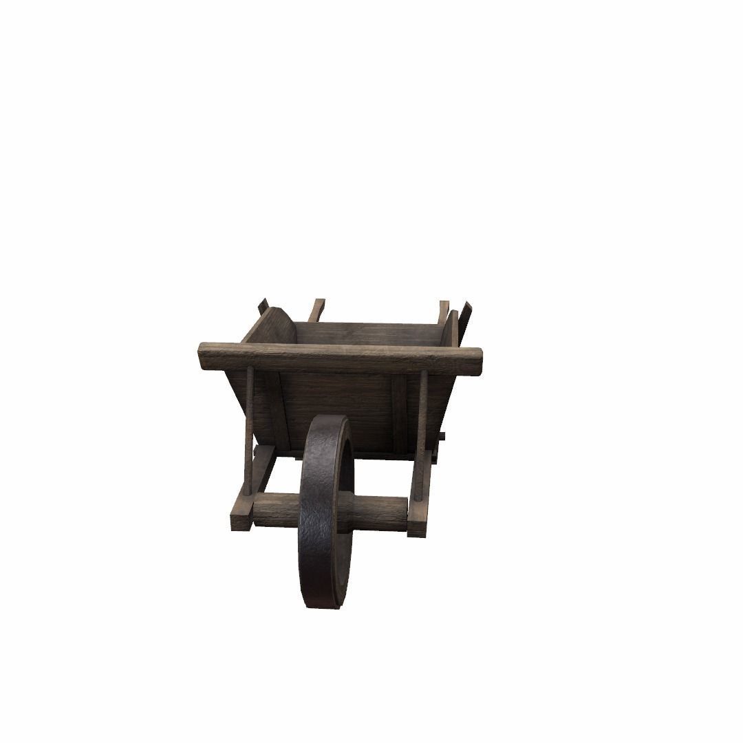 Wheel barrow Low-poly 3D model_10