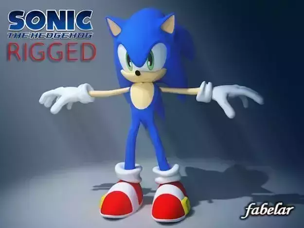 Sonic Rigged 3D model