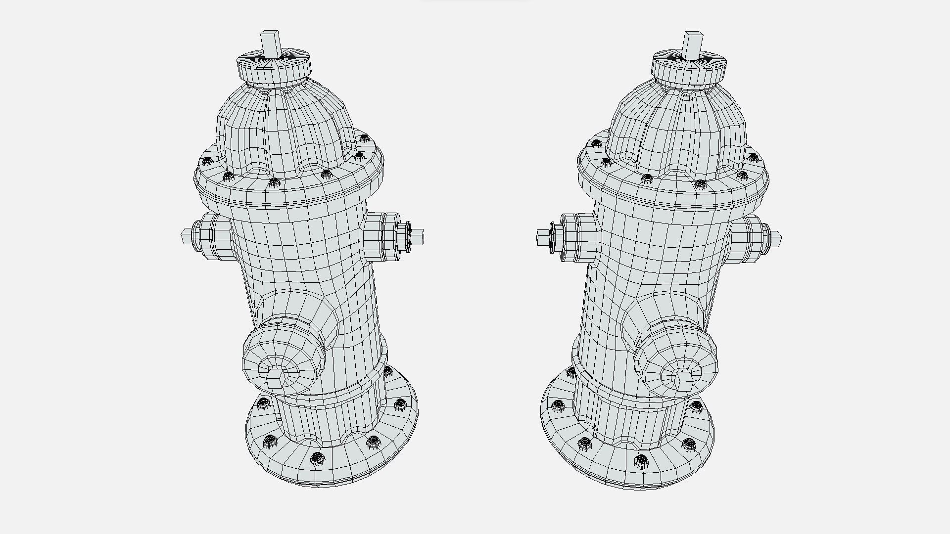 Fire hydrant Low-poly 3D model_4