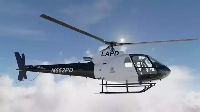 Police Helicopter Low-poly 3D model