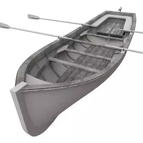 Row Boat Low-poly 3D model