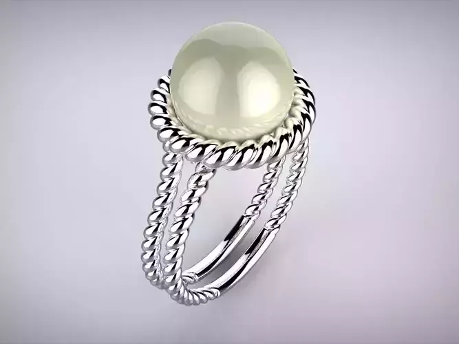 Rope ring 19mm with Pearl