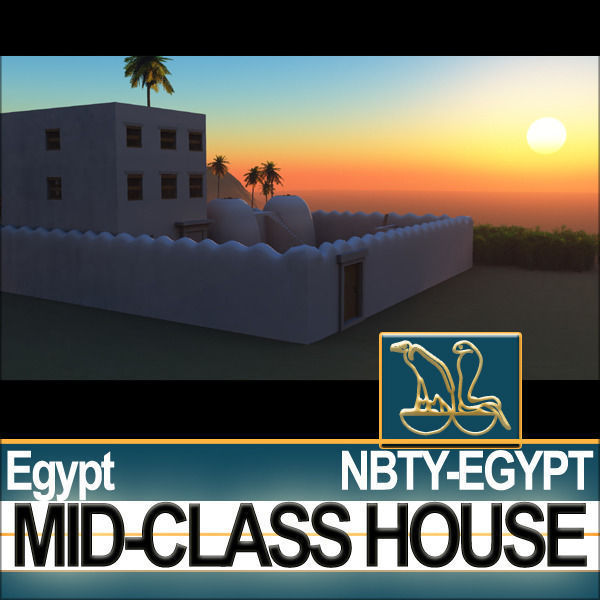 Ancient Egyptian Middle Class Complete House and Set Inter 3D model_2