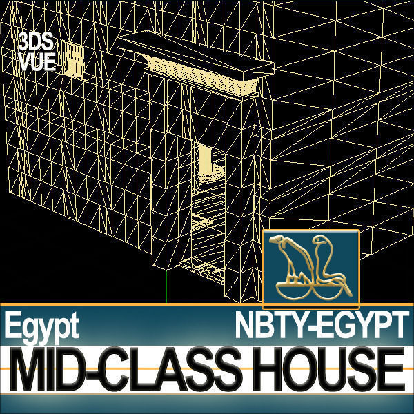 Ancient Egyptian Middle Class Complete House and Set Inter 3D model_31
