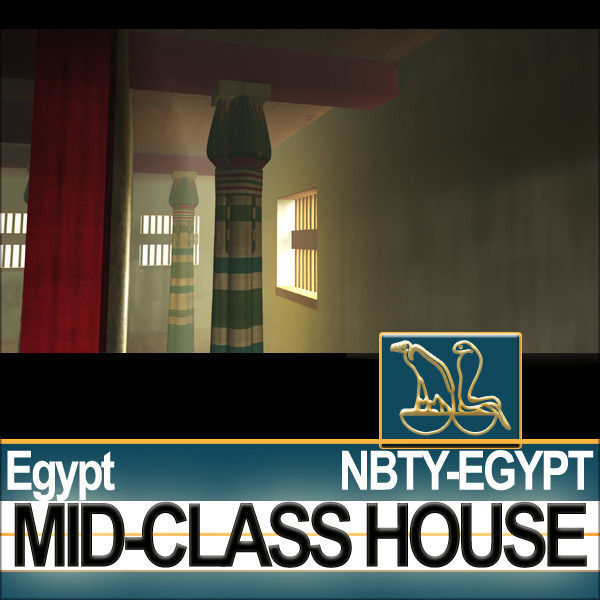 Ancient Egyptian Middle Class Complete House and Set Inter 3D model_8