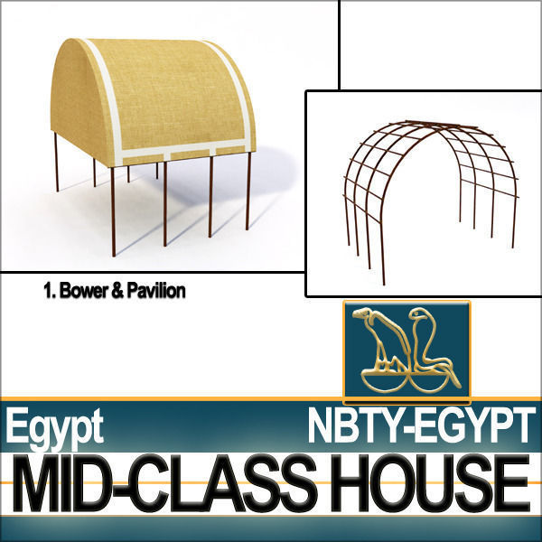 Ancient Egyptian Middle Class Complete House and Set Inter 3D model_22