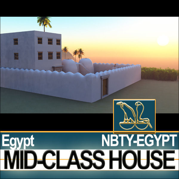 Ancient Egyptian Middle Class Complete House and Set Inter 3D model_3