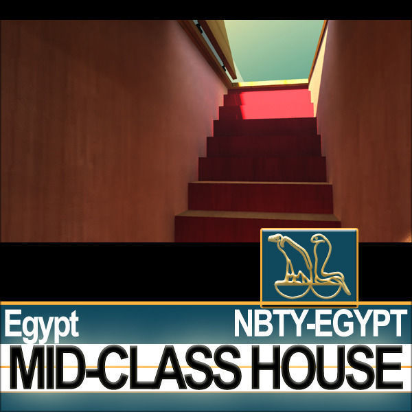 Ancient Egyptian Middle Class Complete House and Set Inter 3D model_13