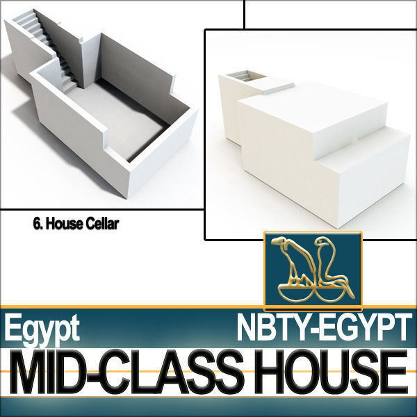 Ancient Egyptian Middle Class Complete House and Set Inter 3D model_20