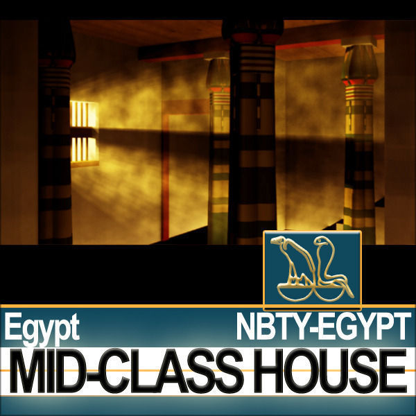 Ancient Egyptian Middle Class Complete House and Set Inter 3D model_14