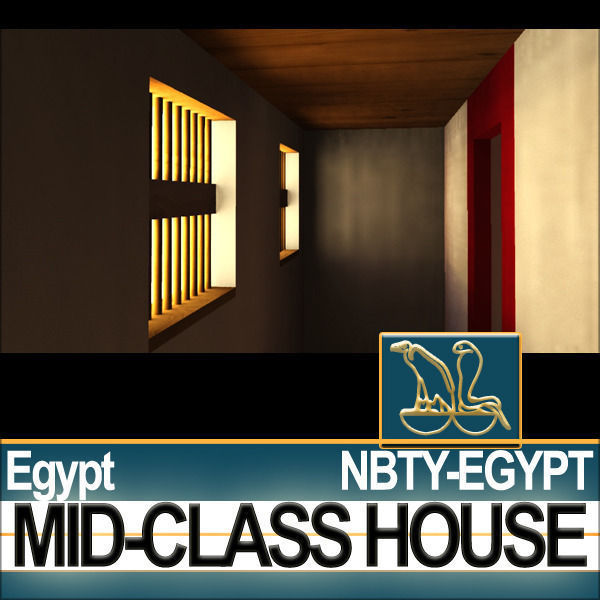 Ancient Egyptian Middle Class Complete House and Set Inter 3D model_26