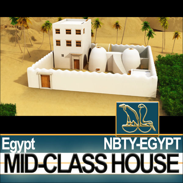 Ancient Egyptian Middle Class Complete House and Set Inter 3D model_1