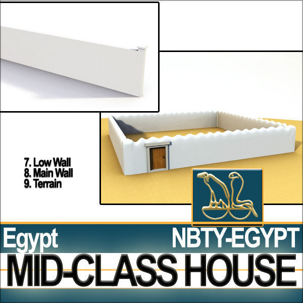 Ancient Egyptian Middle Class Complete House and Set Inter 3D model_21