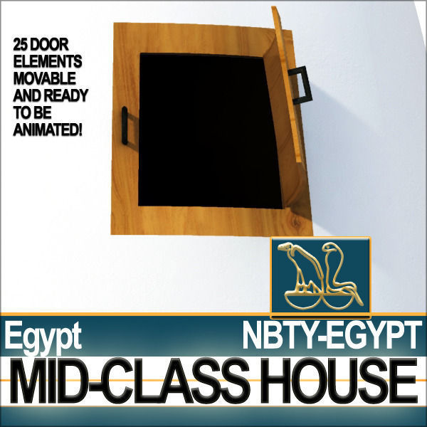 Ancient Egyptian Middle Class Complete House and Set Inter 3D model_27
