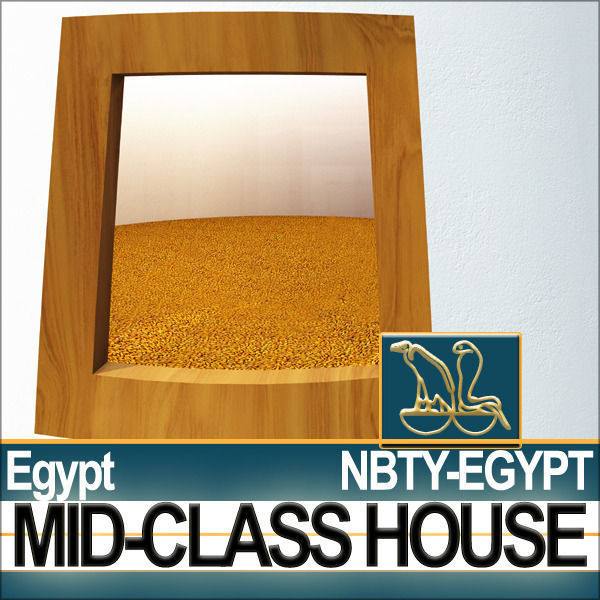 Ancient Egyptian Middle Class Complete House and Set Inter 3D model_29