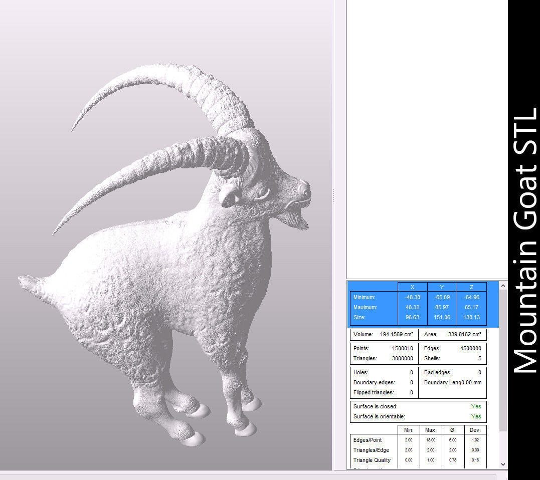Mountain goat STL 3D print model_3