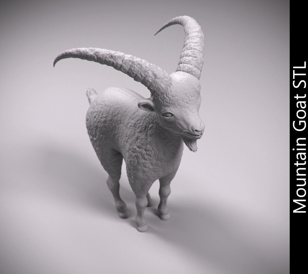 Mountain goat STL 3D print model_1