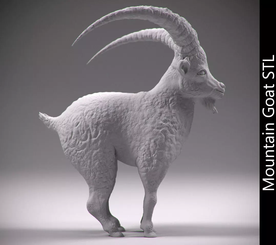 Mountain goat STL 3D print model_0
