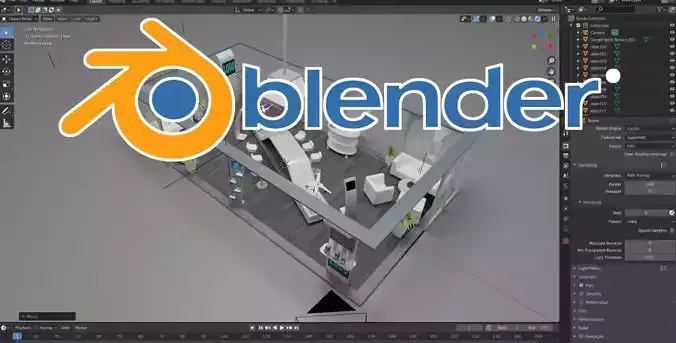 trade fair event stand 3D model