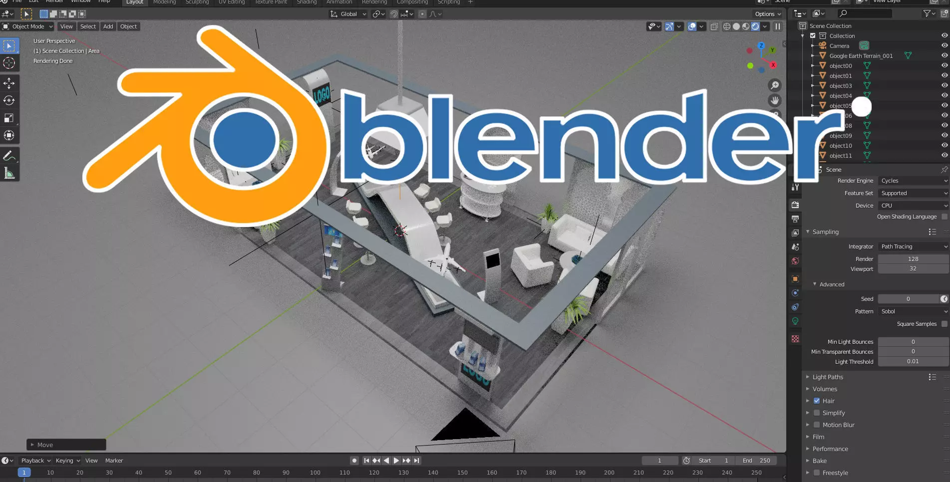 trade fair event stand 3D model_0