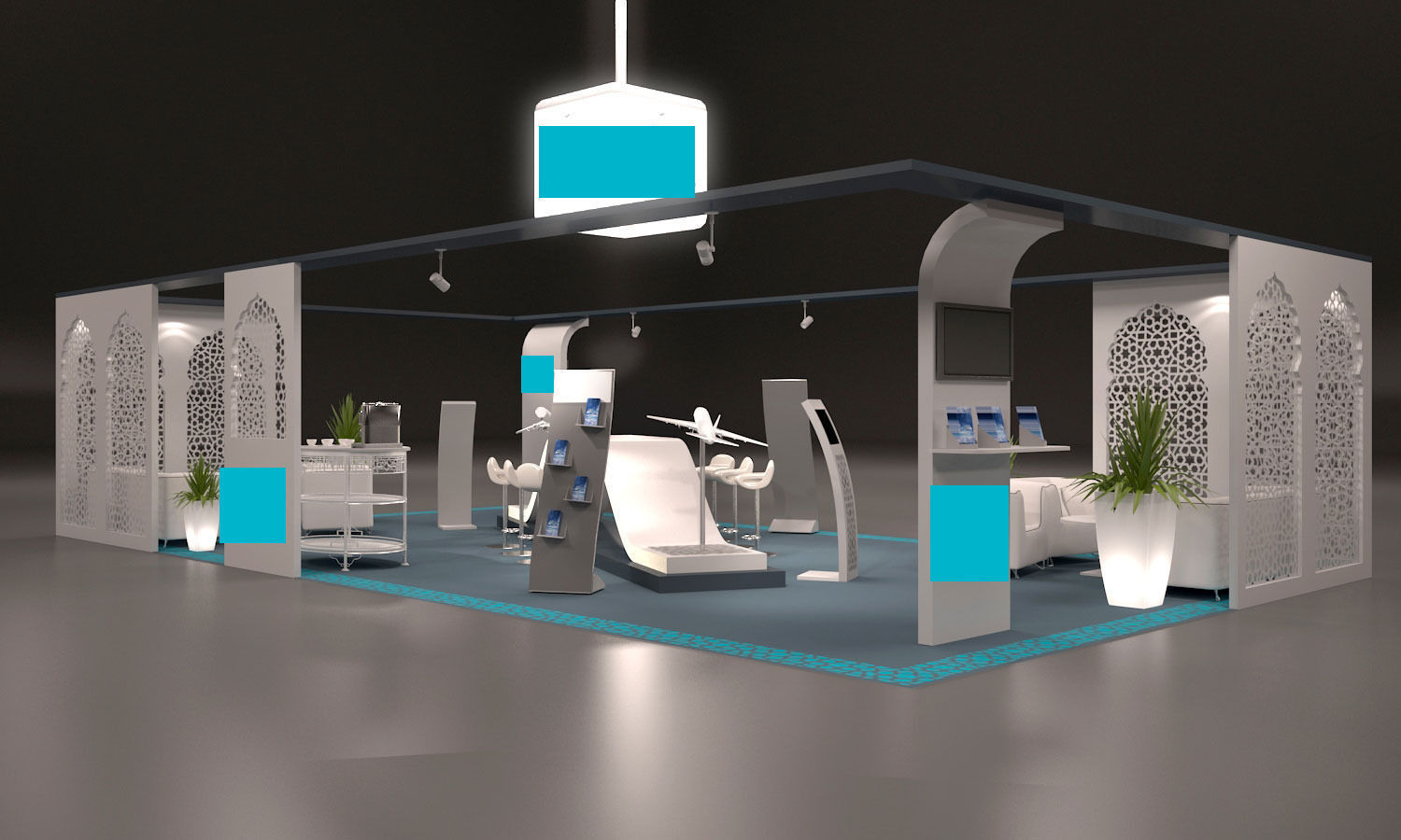 trade fair event stand 3D model_1