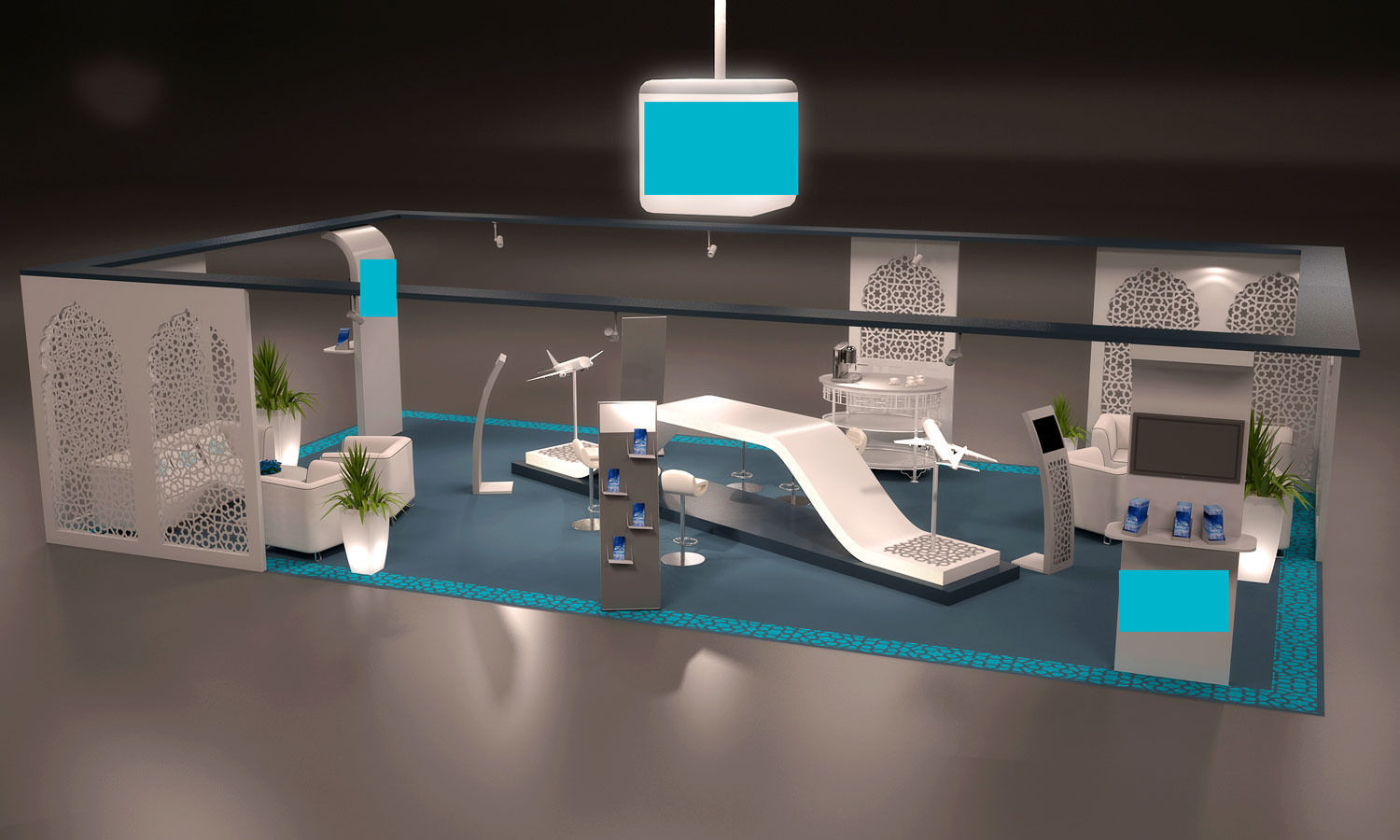 trade fair event stand 3D model_4