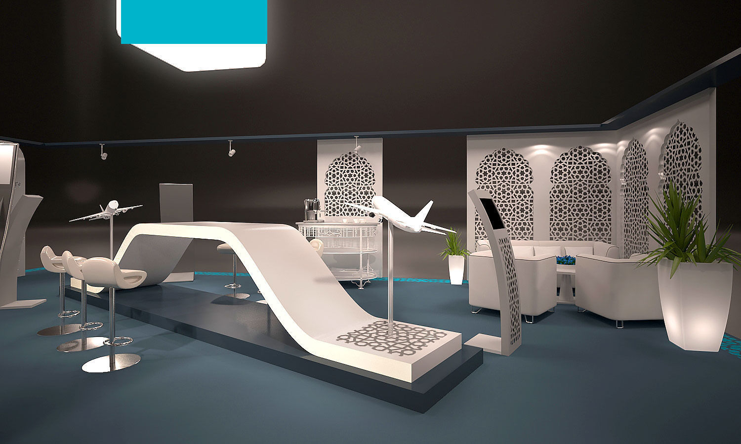 trade fair event stand 3D model_3