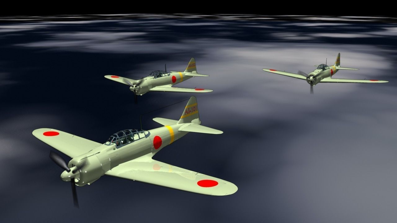 Mitsubishi A6M Zero framework 3D model_9
