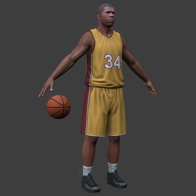 Basketball player v1 Low-poly 3D model_3