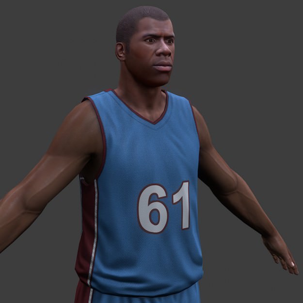 Basketball player v1 Low-poly 3D model_5