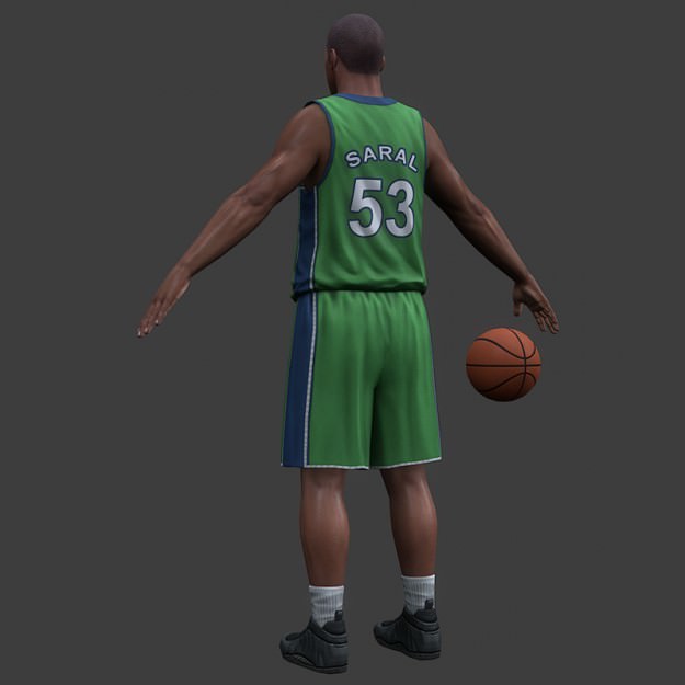 Basketball player v1 Low-poly 3D model_4