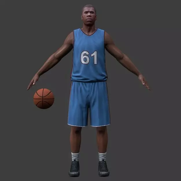 Basketball player v1 Low-poly 3D model_0