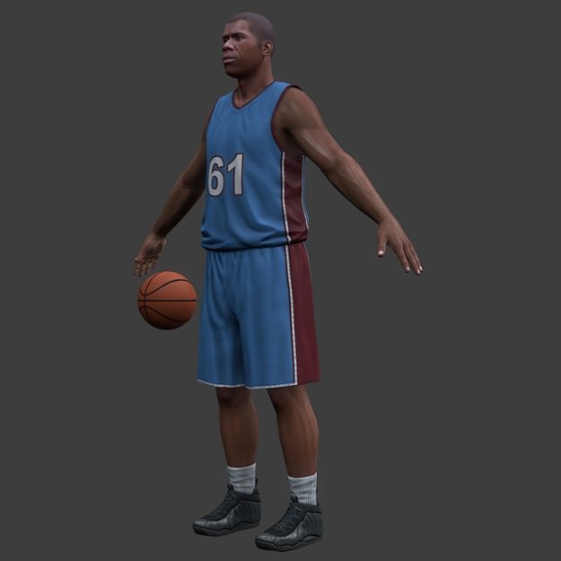 Basketball player v1 Low-poly 3D model_1