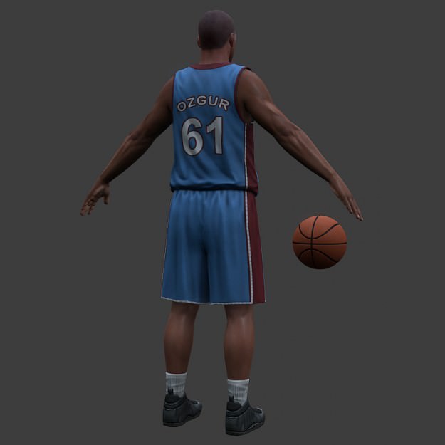 Basketball player v1 Low-poly 3D model_2