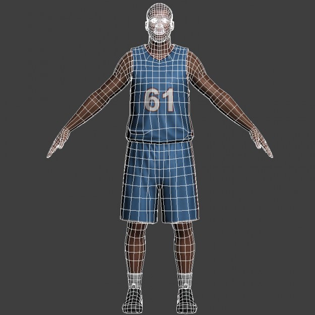 Basketball player v1 Low-poly 3D model_8