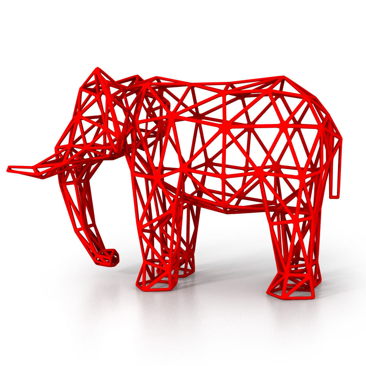 Elephant Wireframe 3D print model_2