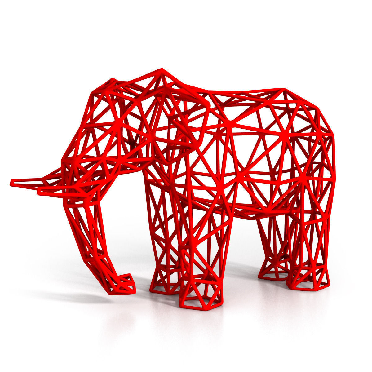 Elephant Wireframe 3D print model_1