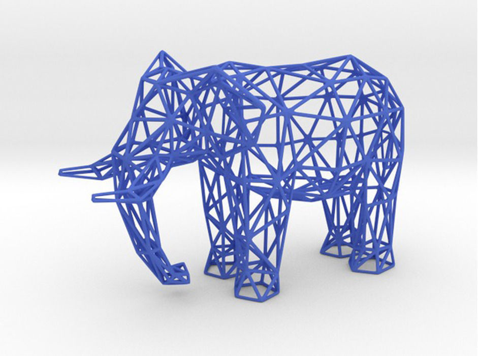 Elephant Wireframe 3D print model_3