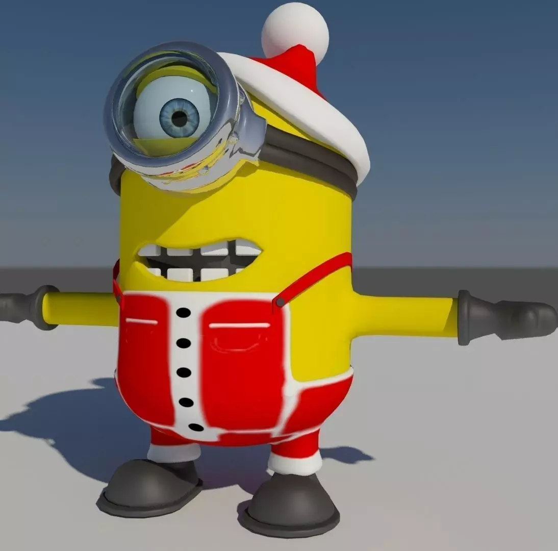 Christmas Minion Low-poly 3D model_0