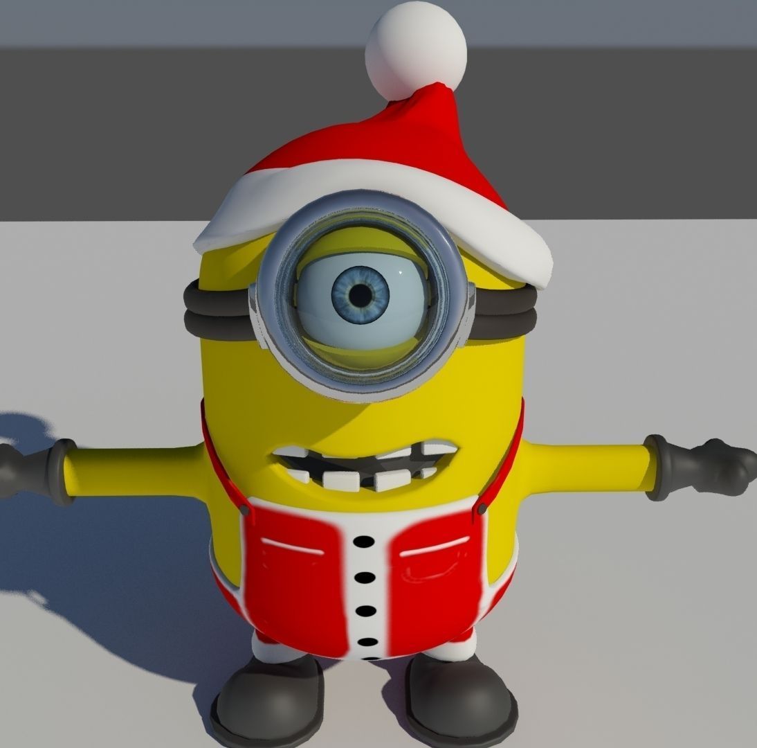 Christmas Minion Low-poly 3D model_2