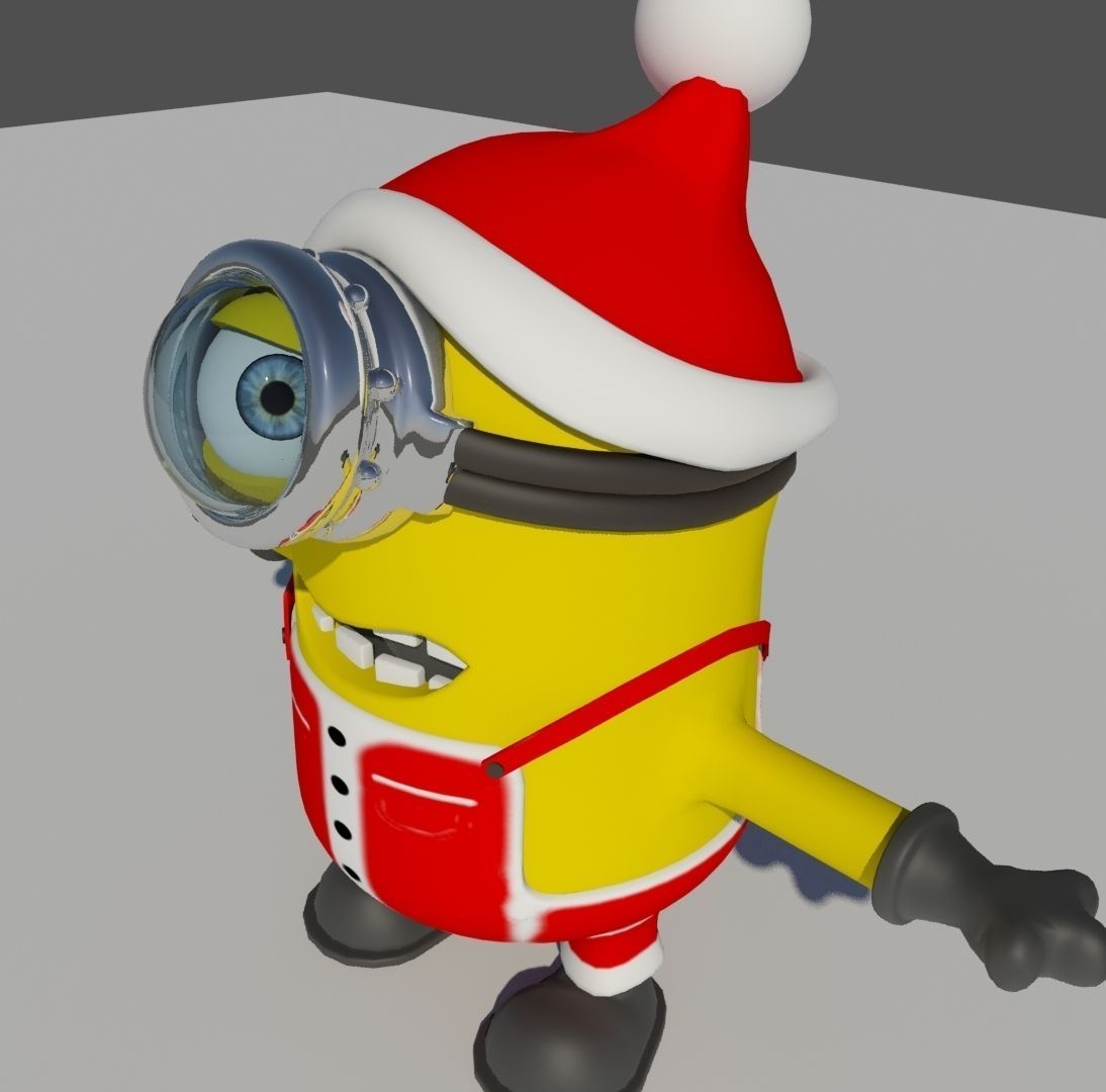 Christmas Minion Low-poly 3D model_3