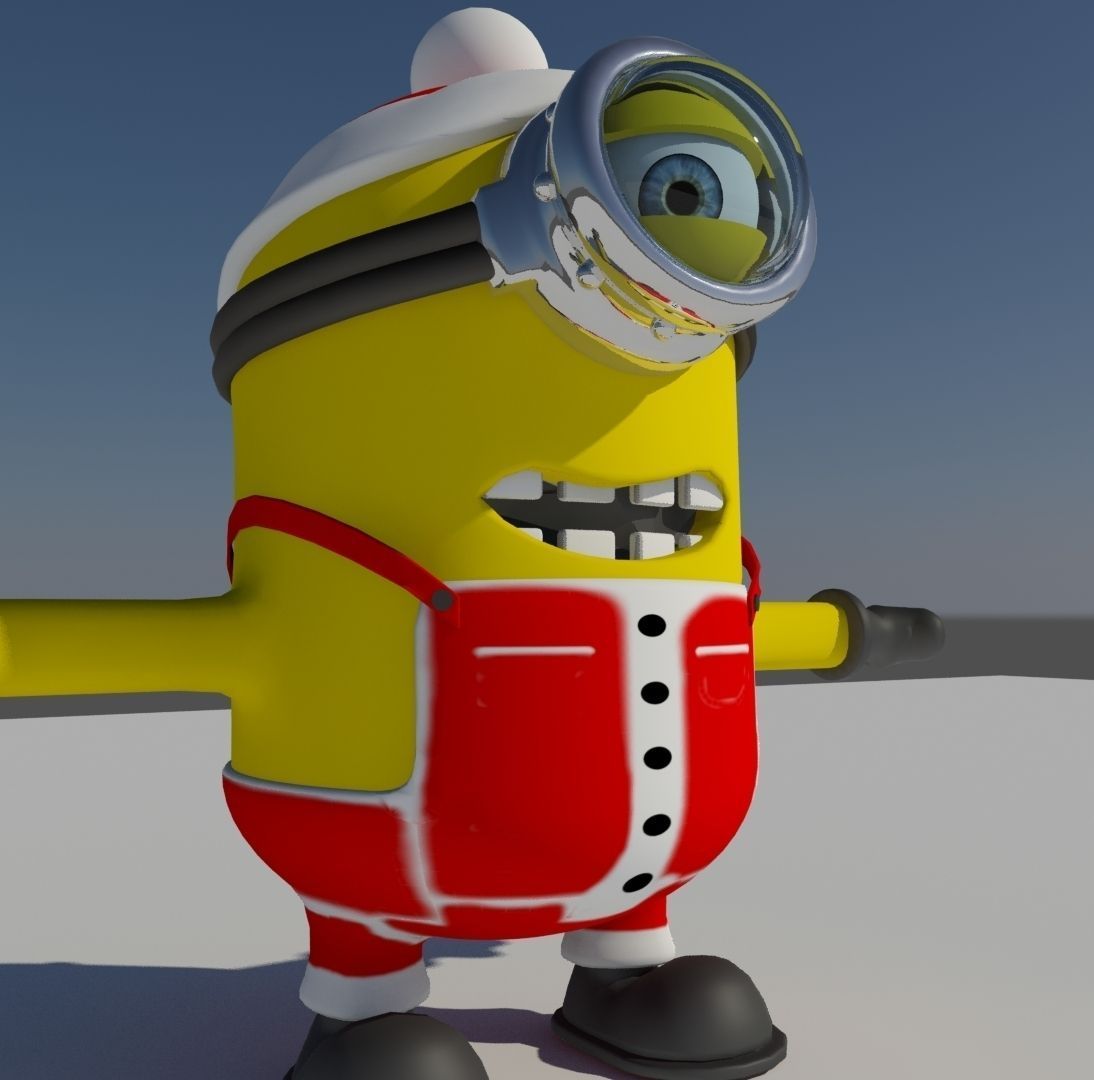 Christmas Minion Low-poly 3D model_1