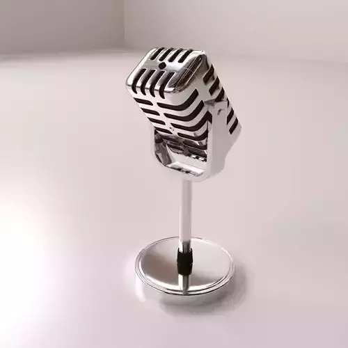 Retro Microphone v2 3D model