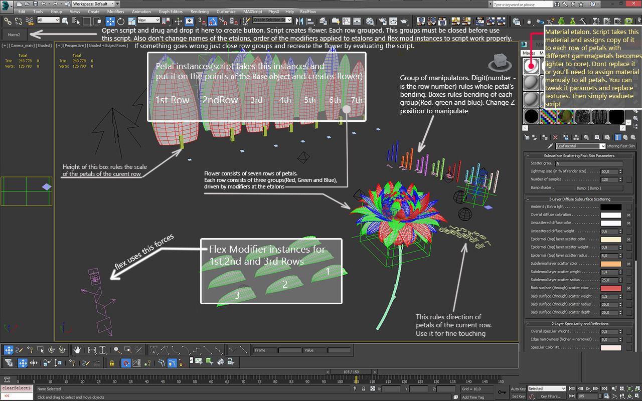 Aster lotus flower 3D model_8