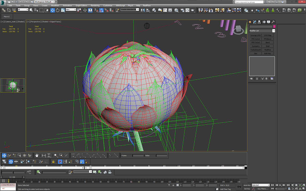 Aster lotus flower 3D model_9
